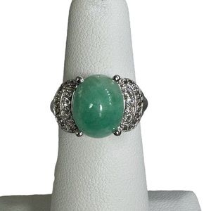 Vintage 925 silver & sea green ring
